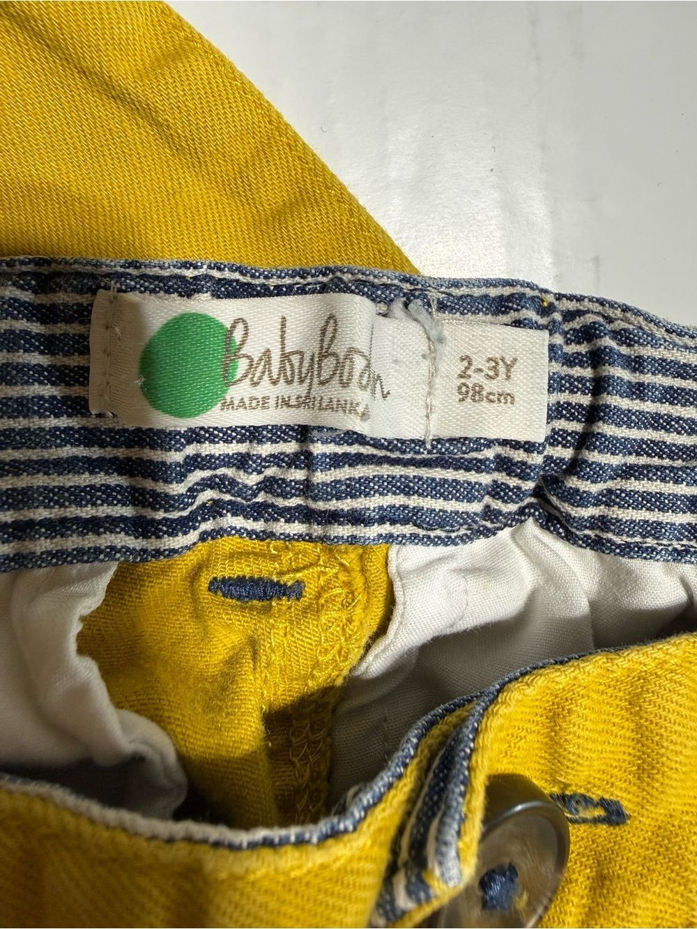 Baby Boden Mustard Yellow Chino Pants Cotton Trousers Size 2-3Y - Picture 3 of 3